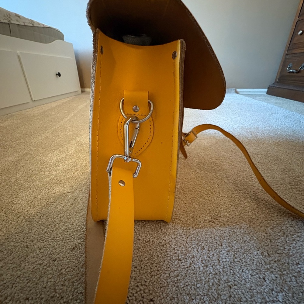 Yellow Leather Satchel - Picture 3 of 8